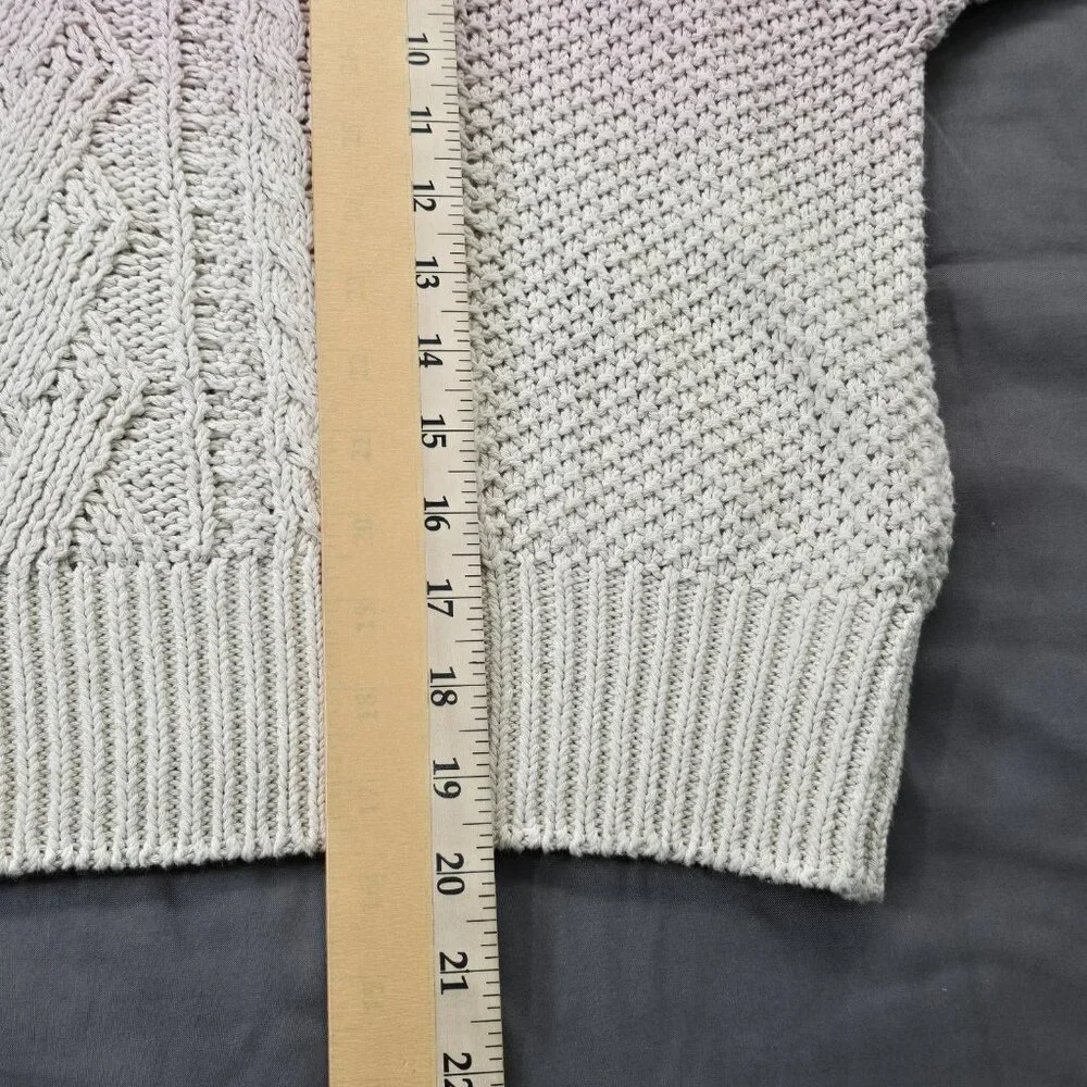 Anthropologie Pink White Ombre Dip Dye Knit Sweater Women's Size Small